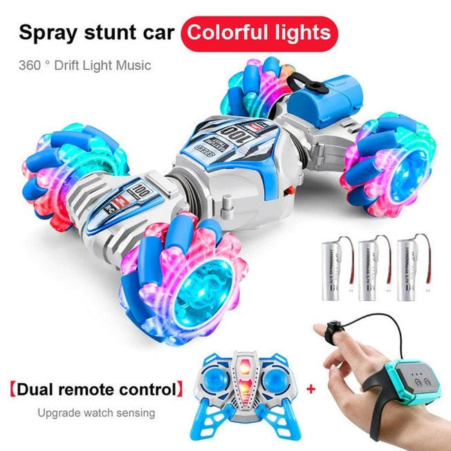 High-Tech RC Remote Control Car Watch | Hand Gesture Control, 360° Rotating Off-Road Climbing Stunt, Music & Exhaust Blowtorch