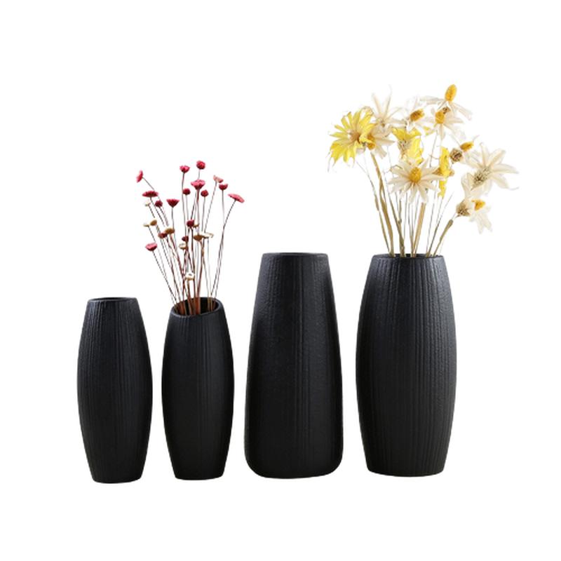 European Style Ceramic Black Vase for Office Home | Indoor & Outdoor Casual Decor