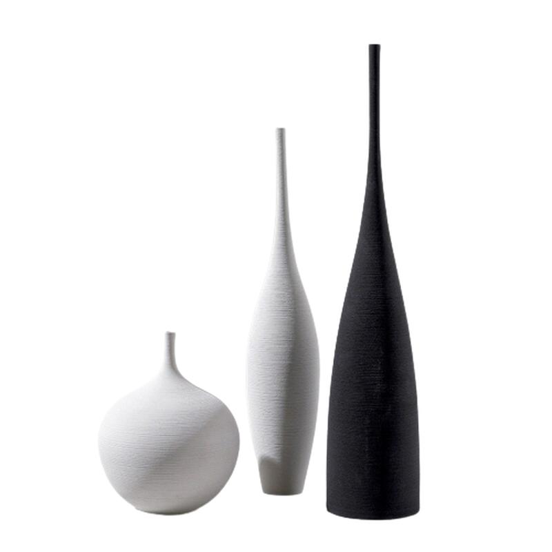 Ceramic Vases | Black and White | Simple Creative Designs | Handmade Art Decoration for Living Room, Bedroom