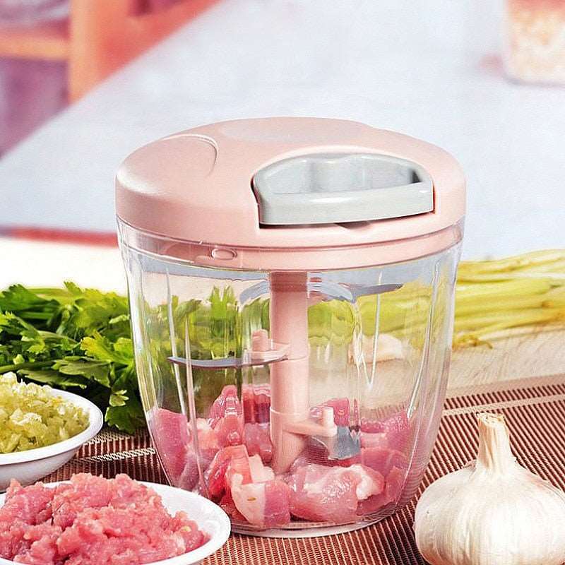 Manual Meat Mincer Garlic Chopper - Versatile Kitchen Tool for Efficient Garlic Pressing, Vegetable and Onion Cutting - Convenient Cooking Accessories | 500 / 900ml