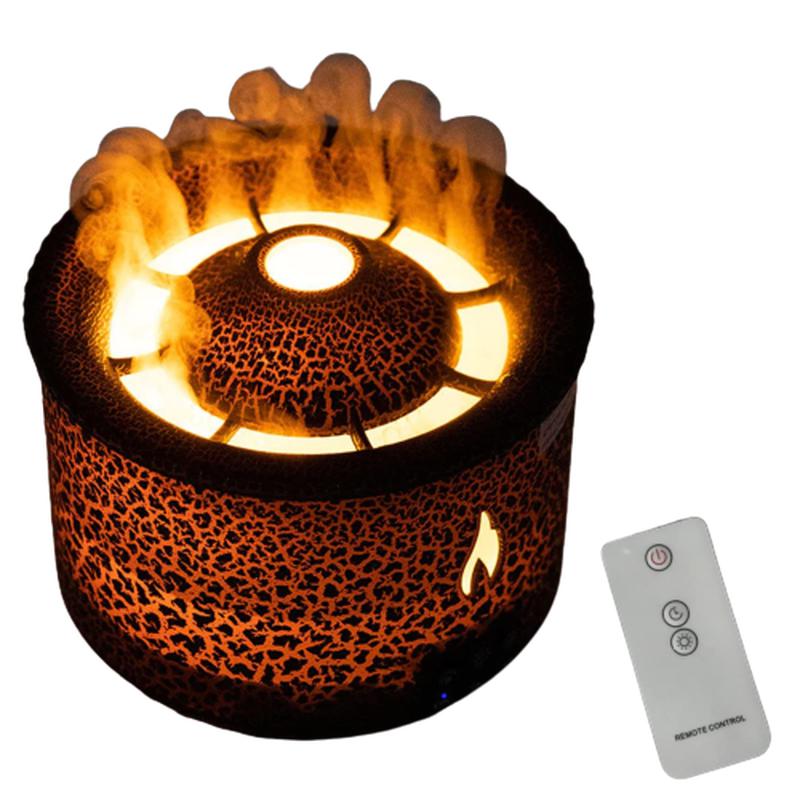 Flame Volcano Humidifier Aroma Diffuser | LED Essential Oil Mist Maker | Fire Jellyfish Home Fragrance