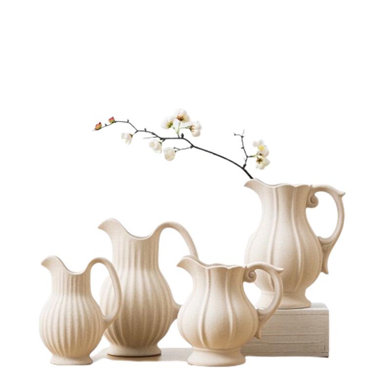 Renaissance Style Vintage White Vase | Garden Watering Ceramic Kettle | Indoors and Outdoors Home Decor Ornaments