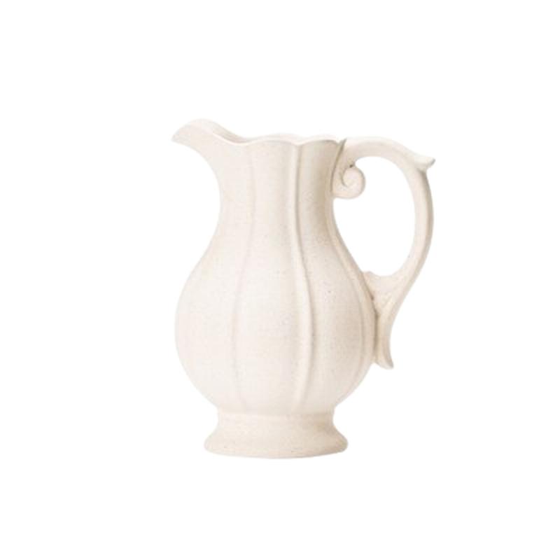 Renaissance Style Vintage White Vase | Garden Watering Ceramic Kettle | Indoors and Outdoors Home Decor Ornaments