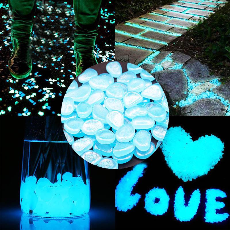 Glow in the Dark Garden Pebbles Glow Stones for Walkways Garden Path Lawn Garden Yard Decor Luminous Stones 25/50pcs