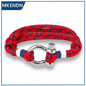 Introducing the latest in fashion jewelry: the Navy Style Sport Camping Parachute Cord Survival Bracelet