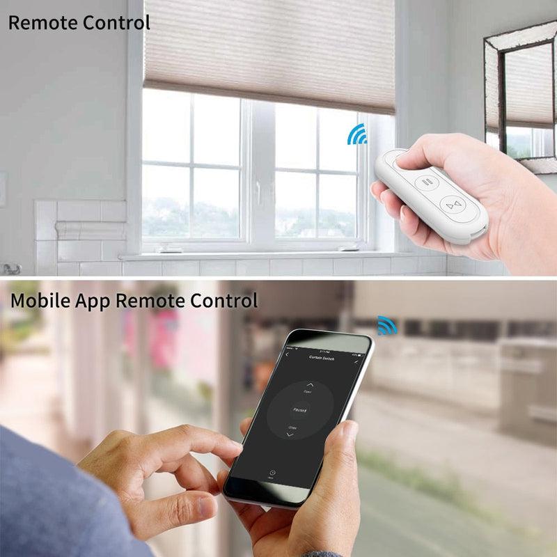 Smart Life WiFi Blind Curtain Switch with Remote - Control Electric Roller Shutter & Sunscreen | Compatible with Google Home, Alexa | Enhance Your Smart Home Experience