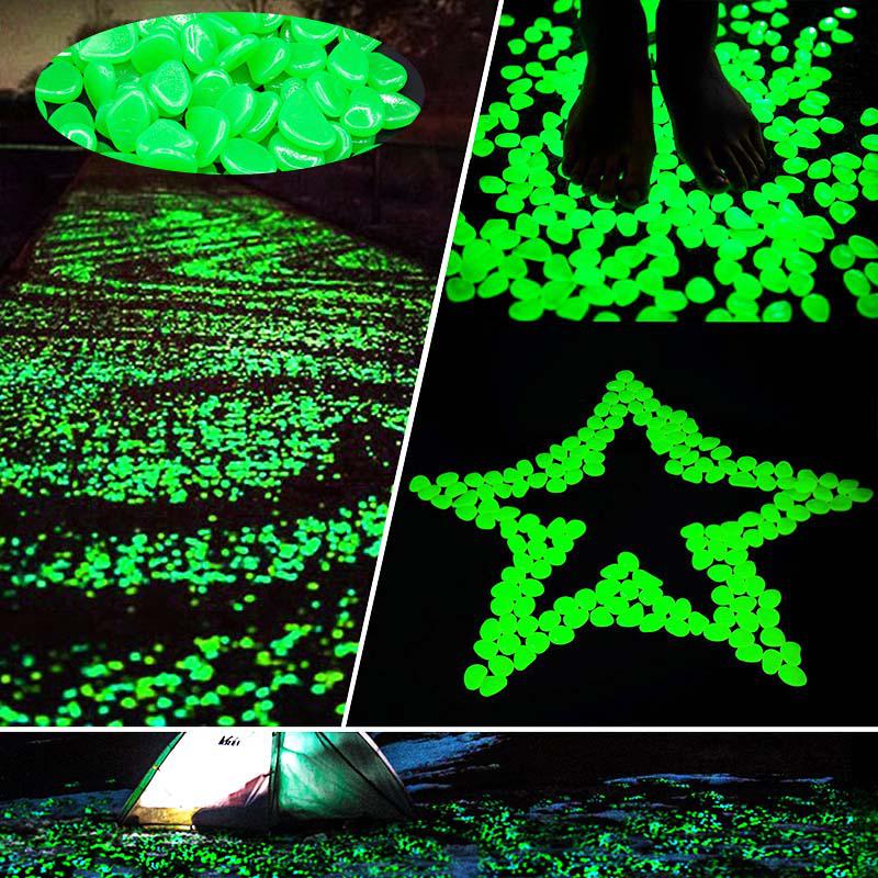 Glow in the Dark Garden Pebbles Glow Stones for Walkways Garden Path Lawn Garden Yard Decor Luminous Stones 25/50pcs