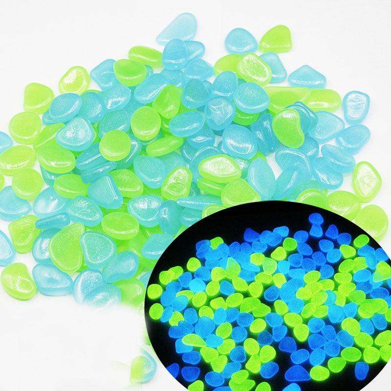 Glow in the Dark Garden Pebbles Glow Stones for Walkways Garden Path Lawn Garden Yard Decor Luminous Stones 25/50pcs