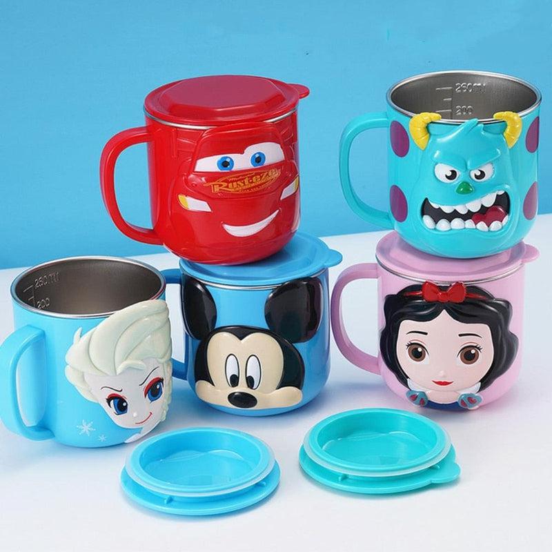 Magical Disney Cartoon Characters Steel & ABS Mugs, Captivating Designs, Sturdy & Child-Friendly Build