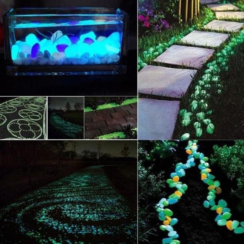 Glow in the Dark Garden Glow Stones | Luminous Stones for Walkways, Garden Path, Lawn & Yard