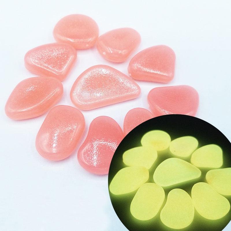 Glow in the Dark Garden Pebbles Glow Stones for Walkways Garden Path Lawn Garden Yard Decor Luminous Stones 25/50pcs