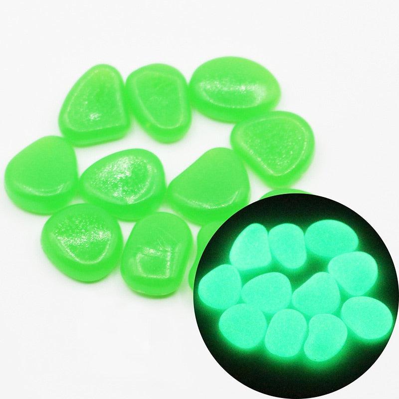 Glow in the Dark Garden Pebbles Glow Stones for Walkways Garden Path Lawn Garden Yard Decor Luminous Stones 25/50pcs