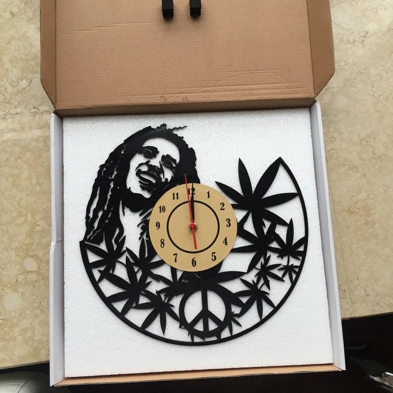 Bob Marley Vinyl Record Wall Clock | Antique Style Decorative Wall Clock | Large Quartz Clock with Unique Design