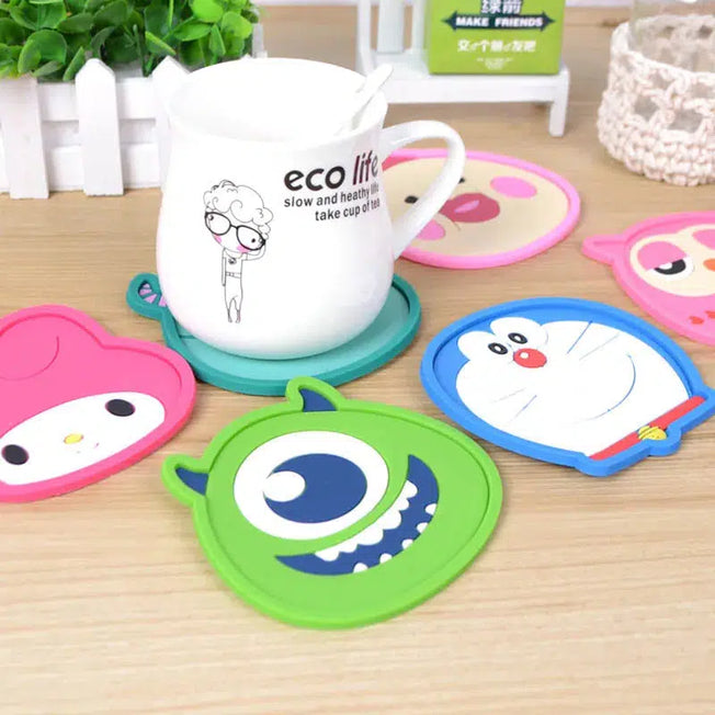 Durable Cartoon Silicone Cup Mat: Keep your coffee or drink coaster with this cute anime-themed cup mat made of high-quality silicone