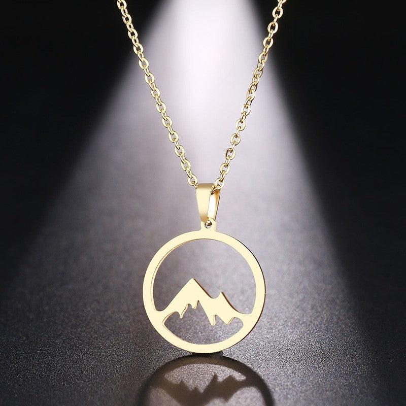 Stainless Steel Pendant Necklace | Graceful Gold Accessory for Women and Men, Perfect for Engagement & Love Appreciation