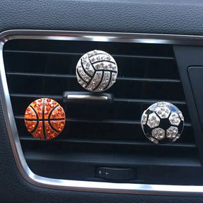 Add a touch of sporty style to your car interior with the Auto Interior Decor Diamond Soccer Basketball Vent Clip Car Aroma Diffuser