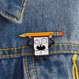 SpongeBob SquarePants Inspired Brooch | Iconic Pencil Drawing Episode | Premium Materials | Perfect Gift Choice