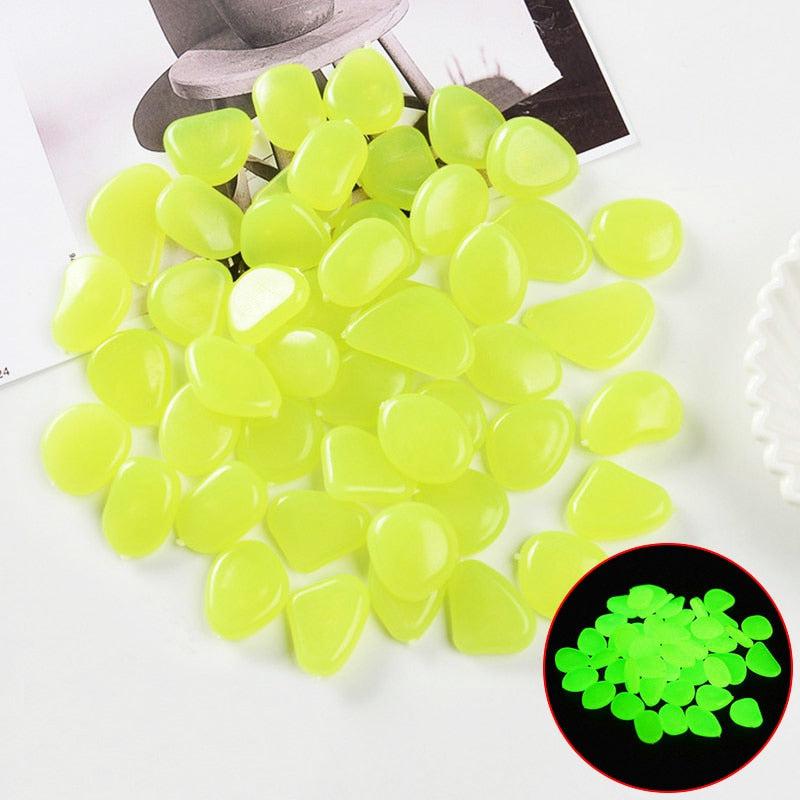 Glow in the Dark Garden Pebbles Glow Stones for Walkways Garden Path Lawn Garden Yard Decor Luminous Stones 25/50pcs