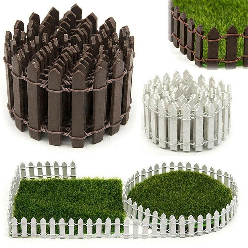 Small Wooden Craft Fence Barrier | DIY Garden Kit for Plant and Flower Potted Landscape Decor | Miniature Terrace Accessories
