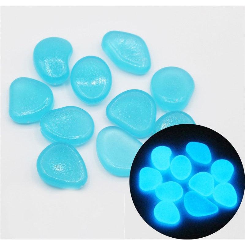 Glow in the Dark Garden Pebbles Glow Stones for Walkways Garden Path Lawn Garden Yard Decor Luminous Stones 25/50pcs