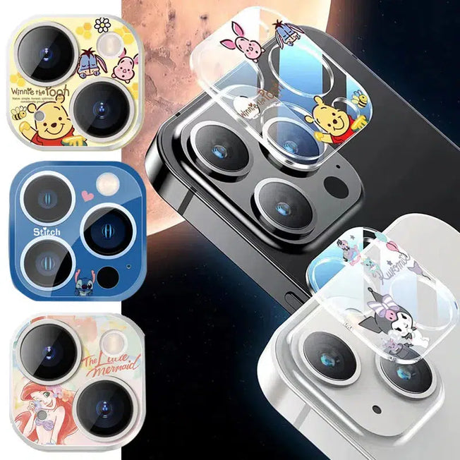 Disney Stitch Action Figures Mobile Phone Lens Stickers: Cartoon Mini Back Cover Camera Lens Protector for iPhone 14 13 12 11 Pro