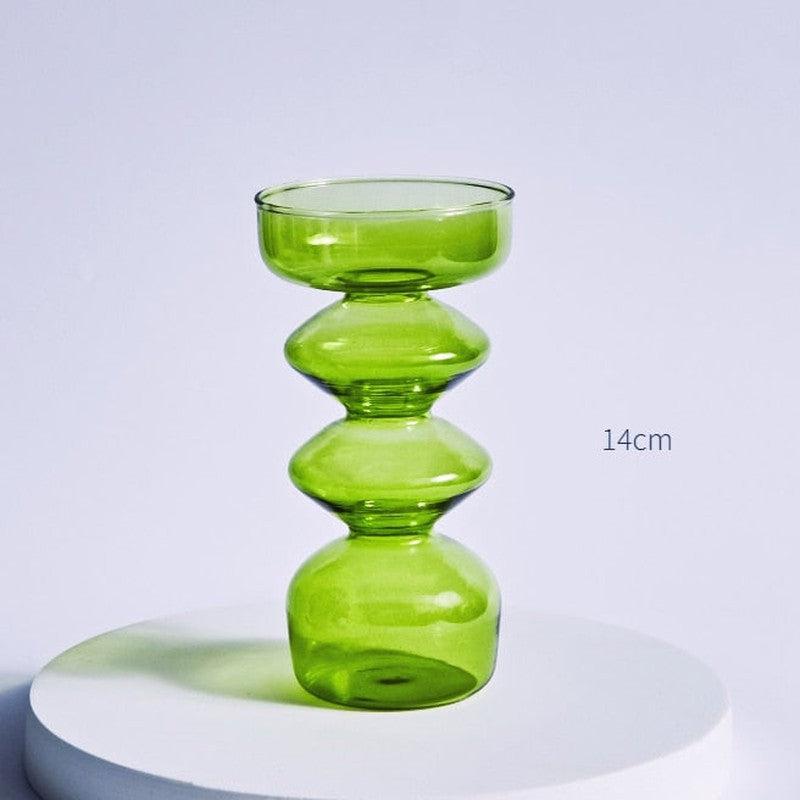 Nordic Green Glass Candle Holders | Elegant Home Decor & Thoughtful Gift