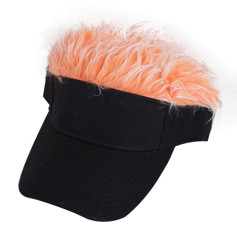 Urban Chic Unisex Peaked Cap with Hair on Top: Hip Hop Style with Sun Protection & Cool Comfort