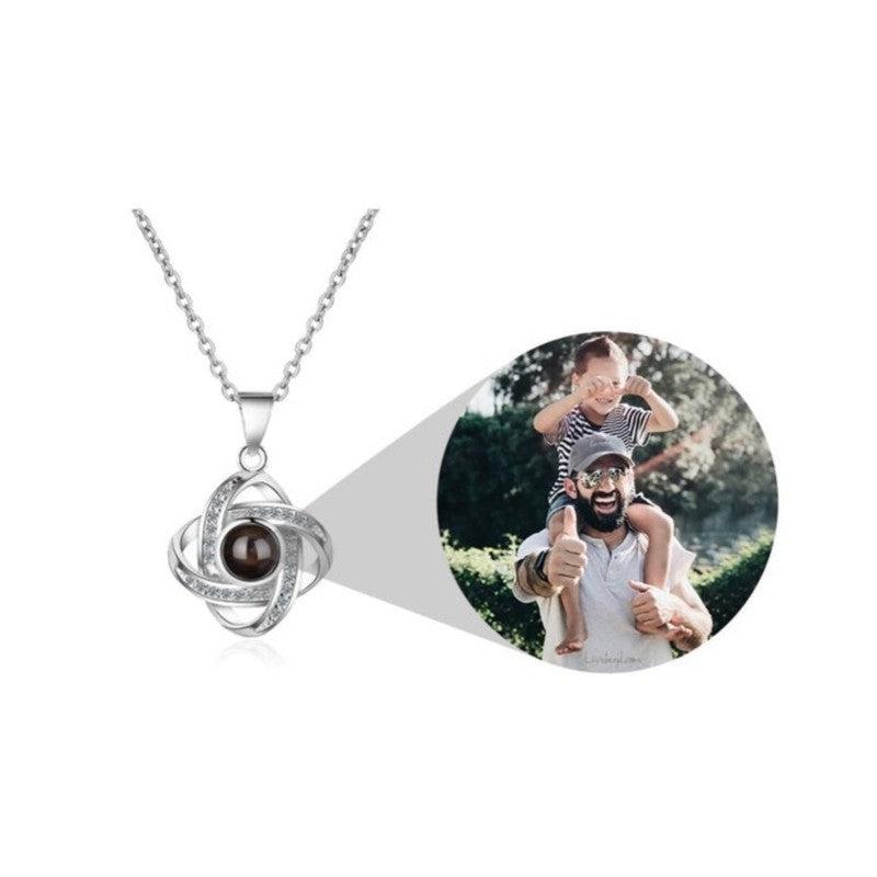 Personalized Projection Necklace: Lock-Shaped Pendant with Custom Photo Projection | Thoughtful Gift for Loved Ones or Family, Cherishing Precious Memories