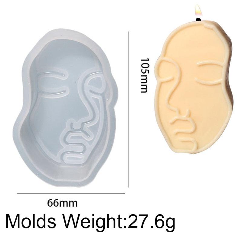 Nordic Design Silicone Candle Mold - Abstract Human Face for DIY Home Decor