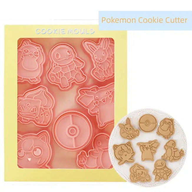 Pokemon Cookie Cutter Set: Bake with fun using these 6/8pcs anime Pikachu biscuit molds. Ideal for DIY pastry and cake decoration