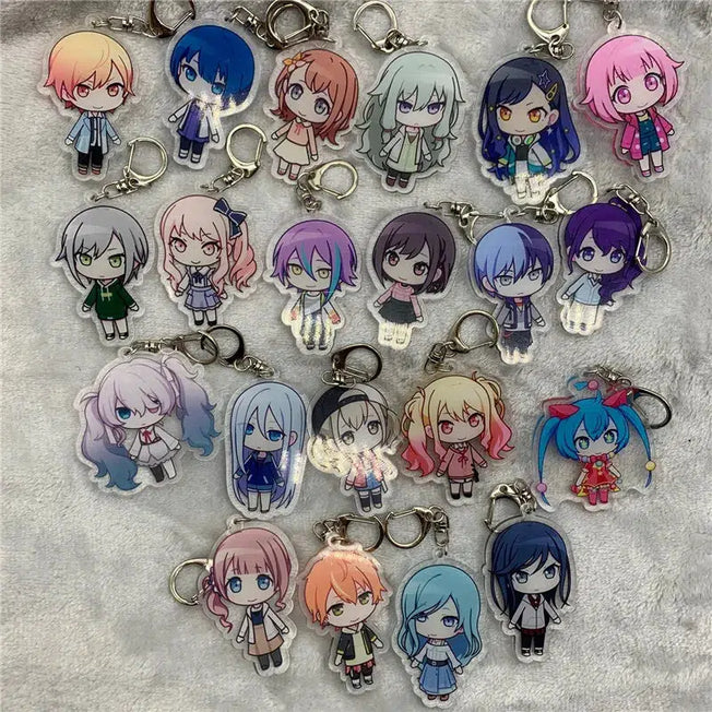 Project Sekai Anime Keychain: Carry your favorite characters with you wherever you go with these adorable acrylic keyring straps featuring Momoi Airi and Hinomori Shizuku