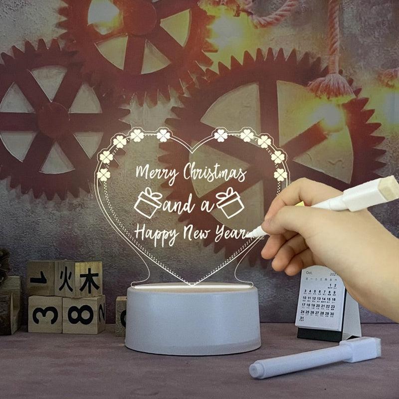 LED Note Board Night Light | USB Message Board with Pen | Fun and Functional Gift for Children and Girlfriend | Bedside Decoration