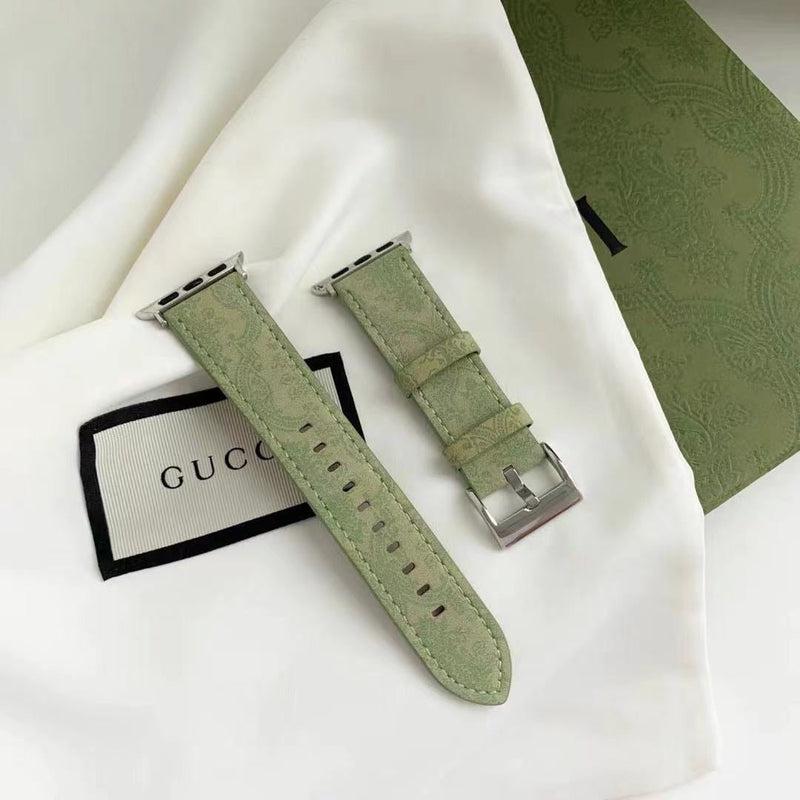 Vintage Leather Smartwatch Strap for Apple Series 7/6/SE/5/4/3/2/1 | Retro Green Genuine Leather Watchband
