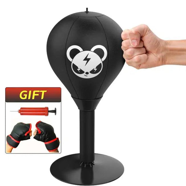 Desktop Punching Bag: Stress Relief, Boxing Ball for Fighting, Speed Reflex Training. Strong Suction Cups for Desk Stability.