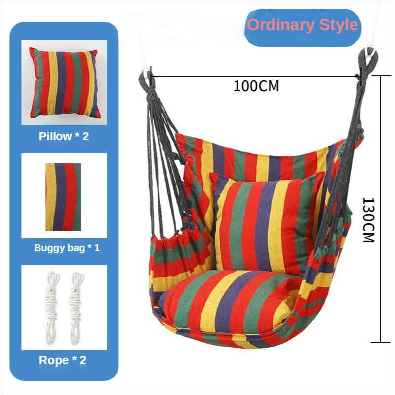 Canvas Hammock Chair | Ideal for College Dorms | Includes Pillow