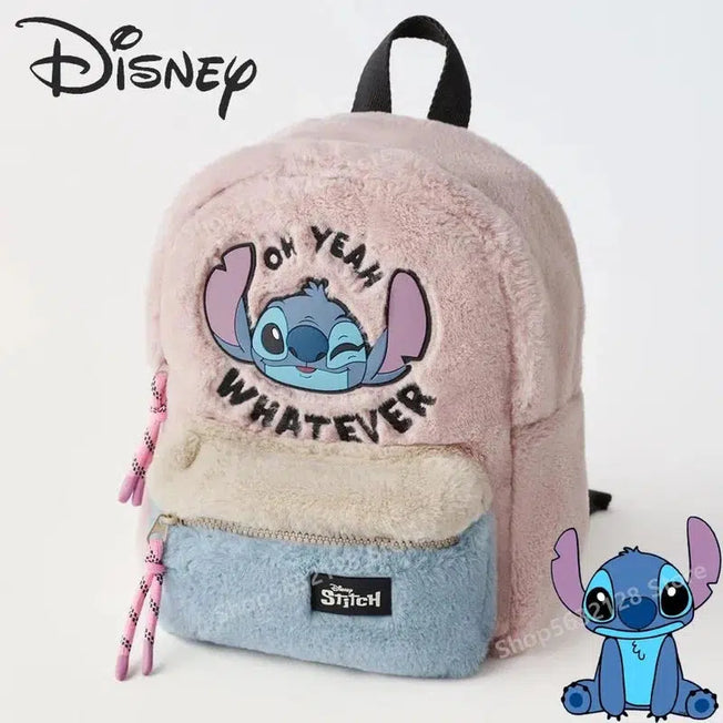 Magical Carryall: New Stitch Disney Plush Backpack - Pink Anime Lilo&Stitch, Ideal Mini Schoolbag for Children, Girls, and Women - A Cute Cartoon Shoulder Bag Gift