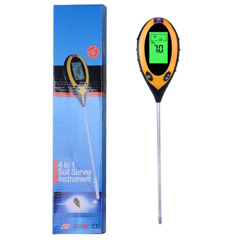 Soil Tester | pH Meter - Moisture, Temperature, Sunlight Tester for Gardening Plants Farming with Blacklight | 4 in 1