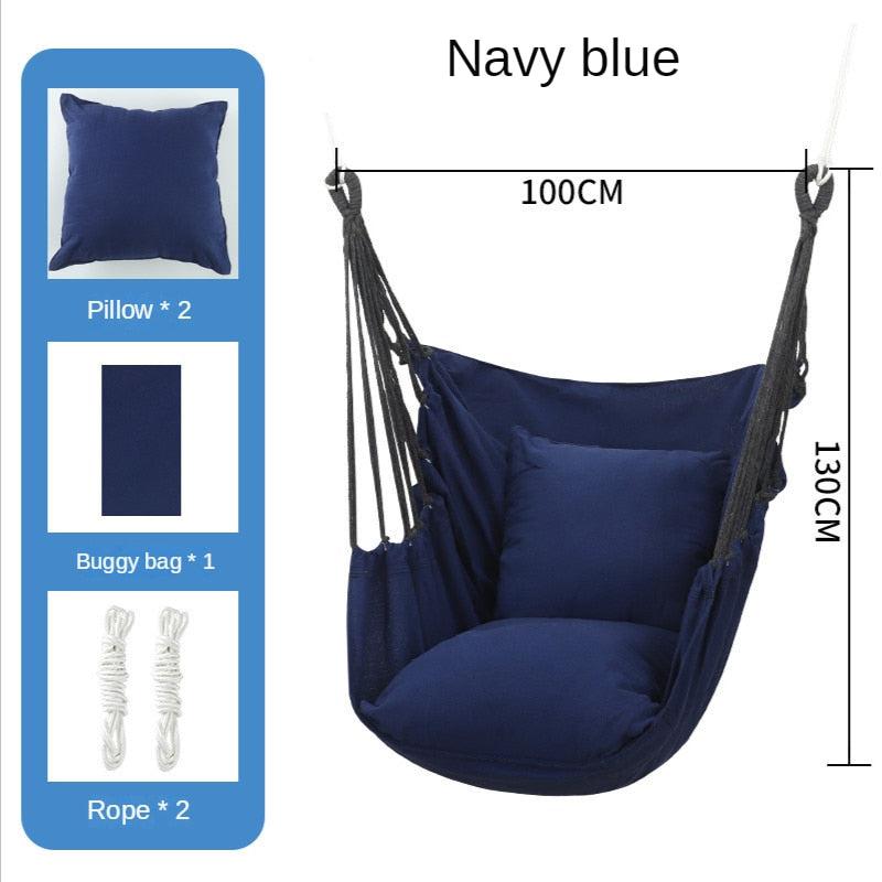 Canvas Hammock Chair | Ideal for College Dorms | Includes Pillow