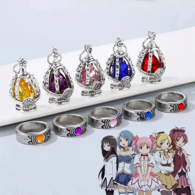 Magical Girl Soul Gem Necklace: Embrace the enchantment of Puella Magi Madoka Magica with this exquisite alloy pendant