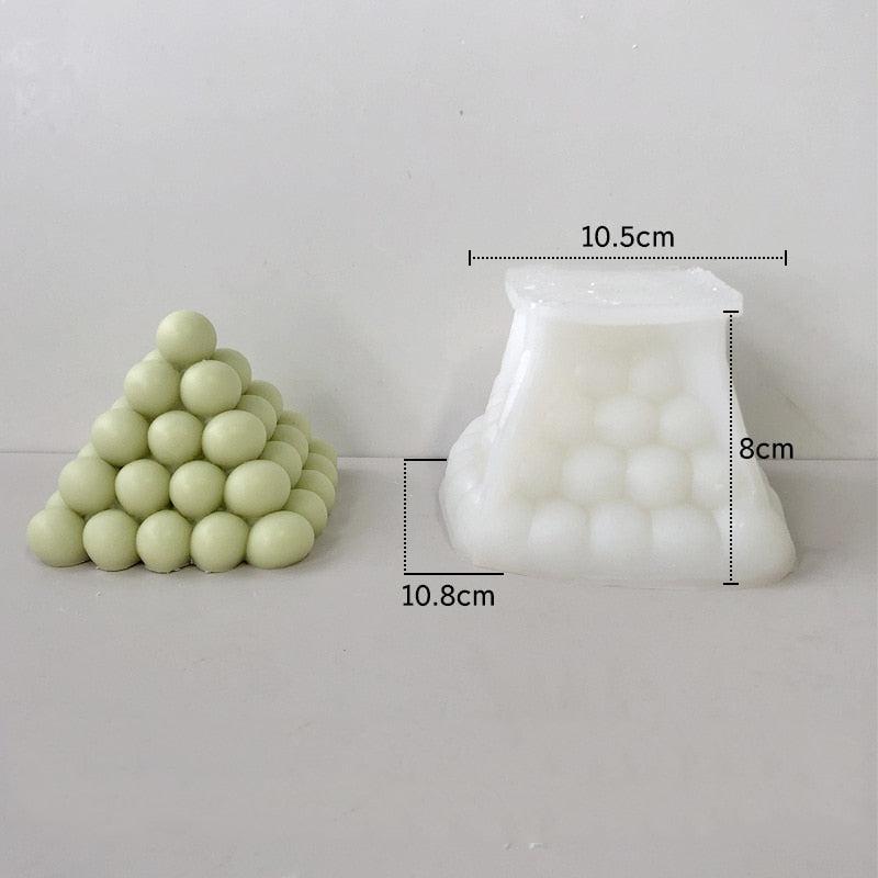 3D Bubble Candles Silicone Mold | Create Unique Pyramid Aromatherapy Candles & Resin Crafts