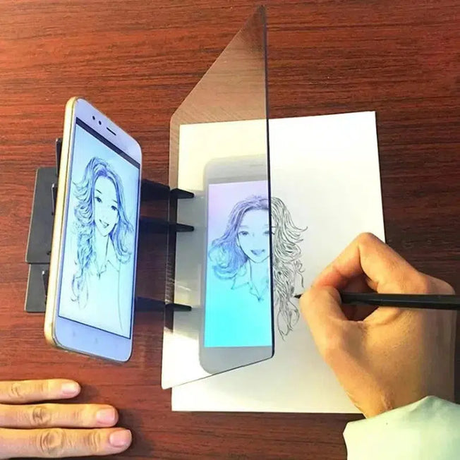 Drawing Projection Copying Board - Learning Drawing Tools Table for Sketching - Optical Drawing Board with Universal Mobile Phone Support