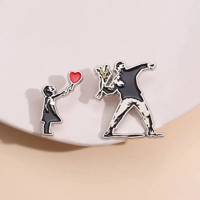 Banksy Art Enamel Pin: Classic Design Collection