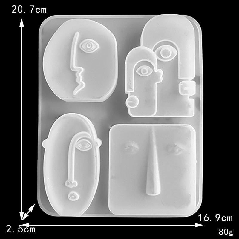 Nordic Design Silicone Candle Mold - Abstract Human Face for DIY Home Decor