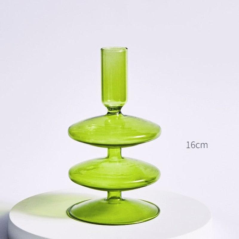 Nordic Green Glass Candle Holders | Elegant Home Decor & Thoughtful Gift