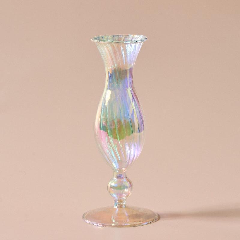Iridescent Rainbow Candle Holders | Elevate Your Home Decor with Elegant Vase Flower Accents