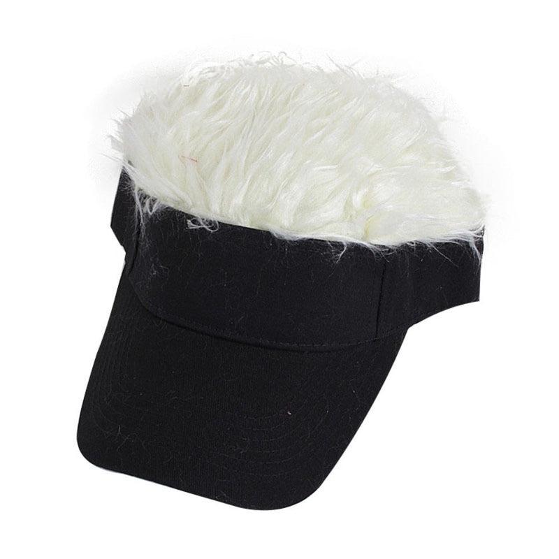 Urban Chic Unisex Peaked Cap with Hair on Top: Hip Hop Style with Sun Protection & Cool Comfort