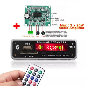 KEBIDU Wireless Bluetooth 5V 12V MP3 WMA Decoder Board: Enjoy seamless audio streaming in your car with USB, SD, AUX, and FM support