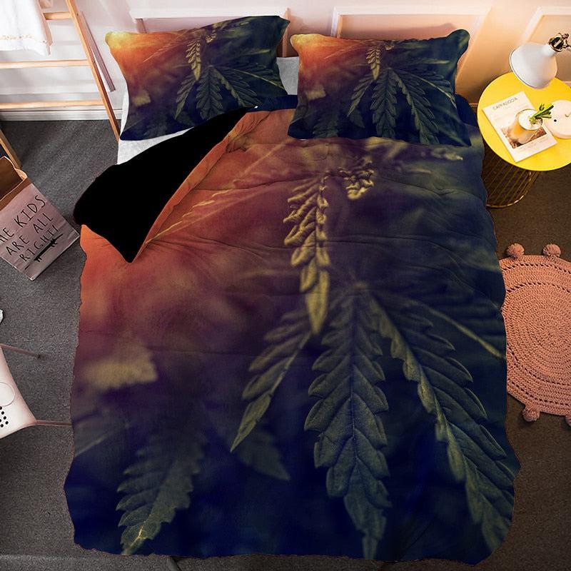 Botanical Bliss Bedding Set | Nature-Inspired Quilt Covers with Pillowcase | Available in King, Queen, Single & Double Sizes | 3D Printed Bed Sets