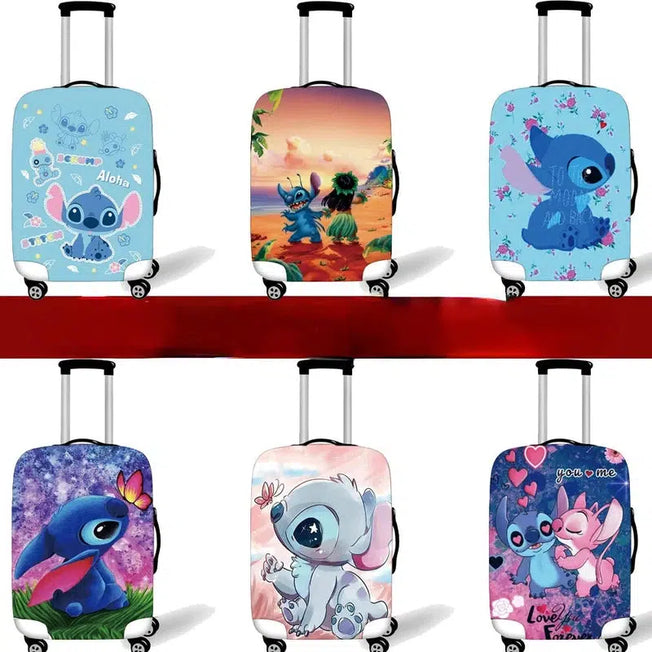 Disney Stitch Luggage Dust Cover: Anime Figure Travel Suitcase Protective Case, Sweet Girl Stretchy Trolley Case, Christmas Gift