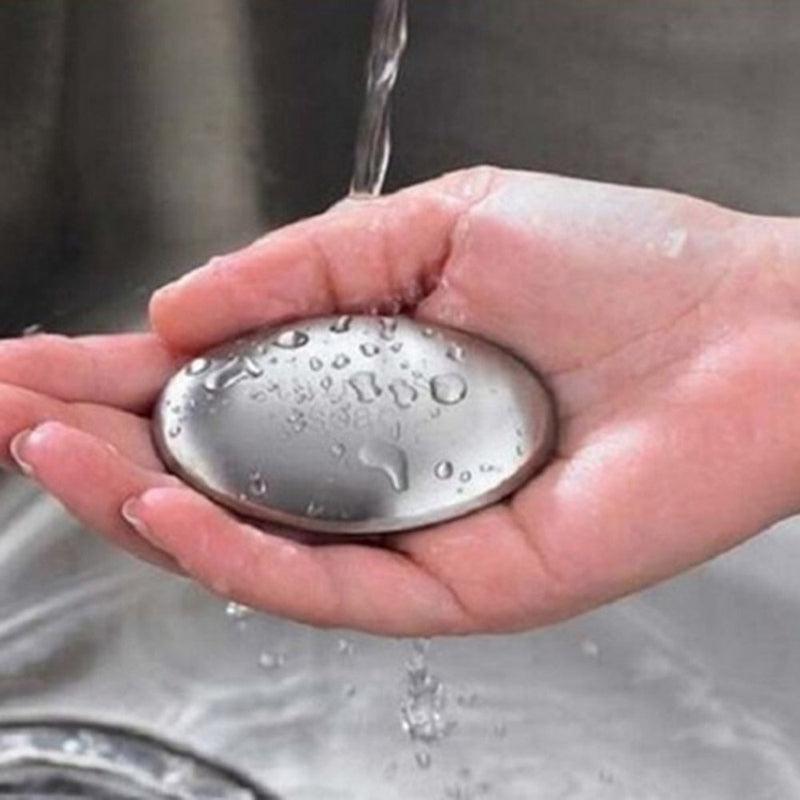 Odor-Eliminating Stainless Steel Soap Bar: Versatile Kitchen & Body Cleansing Solution